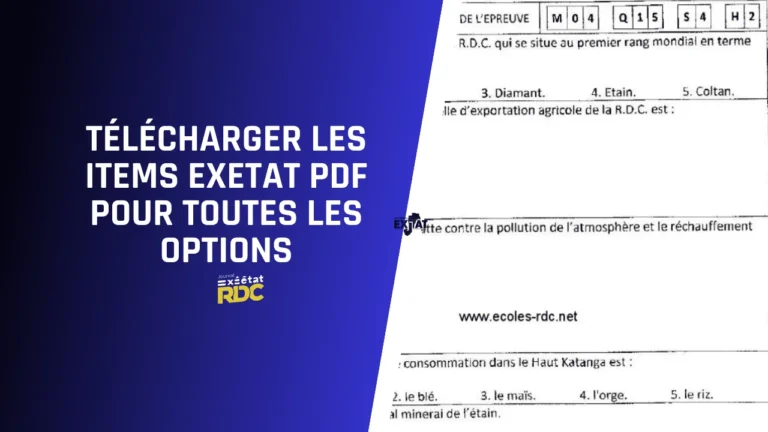 Annales et items EXETAT par option