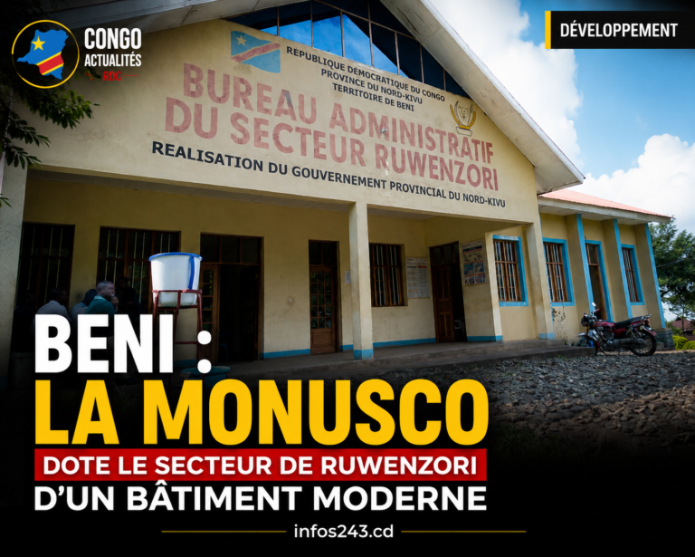 Beni : la MONUSCO livre un bâtiment moderne à Ruwenzori